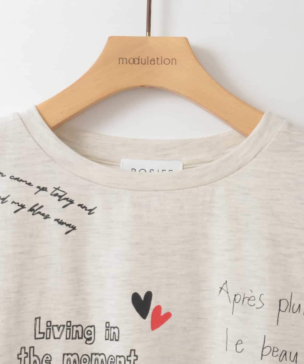 ZMKEE13100 al'aise modulation(アレーズモジュレーション) レタリングロゴプリントロンT ライトグレー