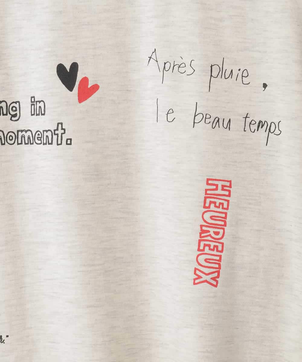 ZMKEE13100 al'aise modulation(アレーズモジュレーション) レタリングロゴプリントロンT ライトグレー