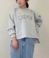 ZMKEE14098 al'aise modulation(アレーズモジュレーション) サガラ刺繍ダンボールニットプルオーバー ライトグレー
