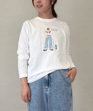 ZMKEE16090 al'aise modulation(アレーズモジュレーション) ガールプリントロングTシャツ ホワイト