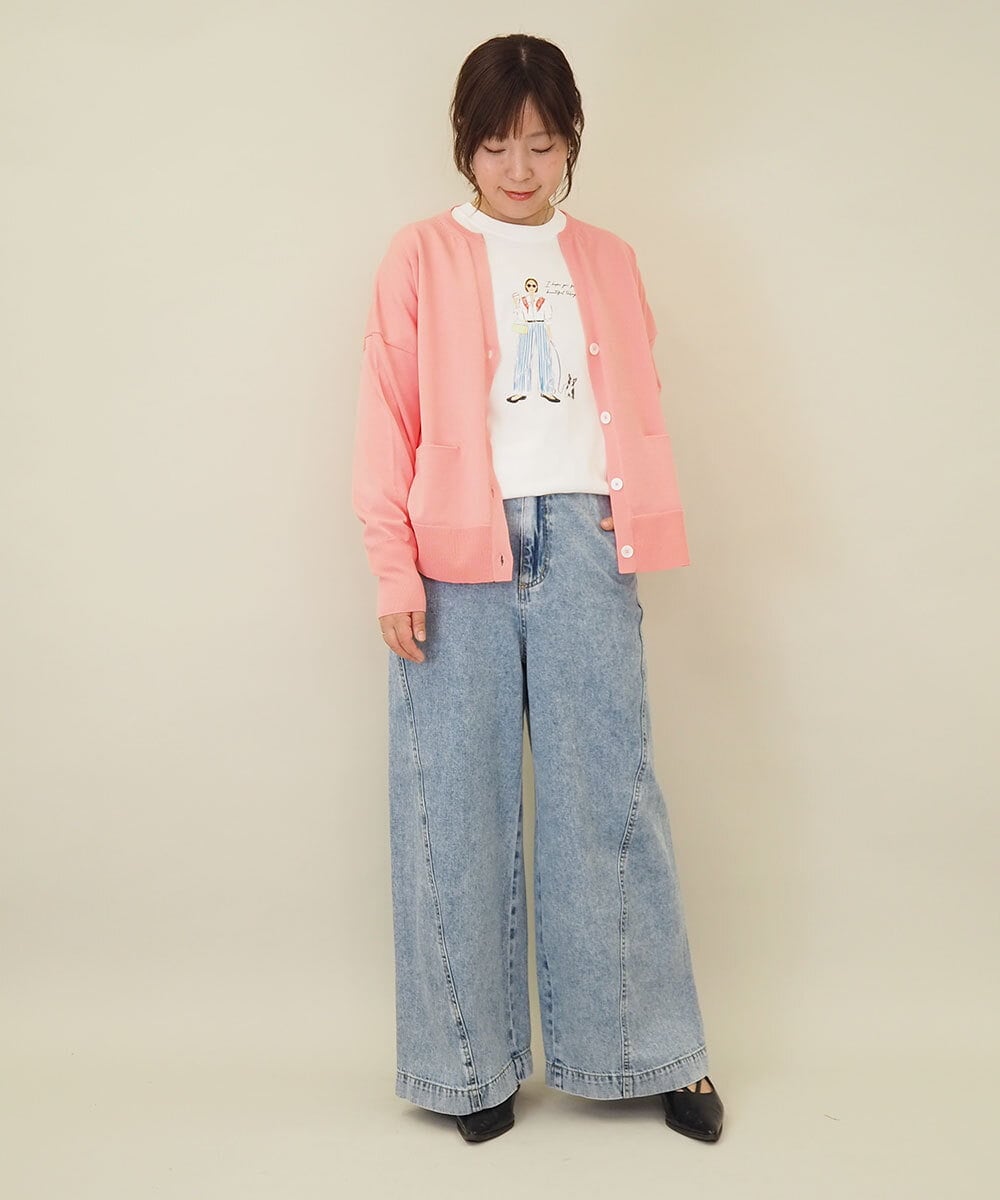 ZMKEE16090 al'aise modulation(アレーズモジュレーション) ガールプリントロングTシャツ ホワイト