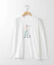 ZMKEE16090 al'aise modulation(アレーズモジュレーション) ガールプリントロングTシャツ ホワイト