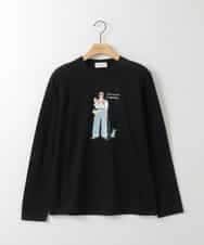 ZMKEE16090 al'aise modulation(アレーズモジュレーション) ガールプリントロングTシャツ ブラック