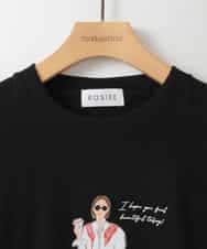 ZMKEE16090 al'aise modulation(アレーズモジュレーション) ガールプリントロングTシャツ ブラック