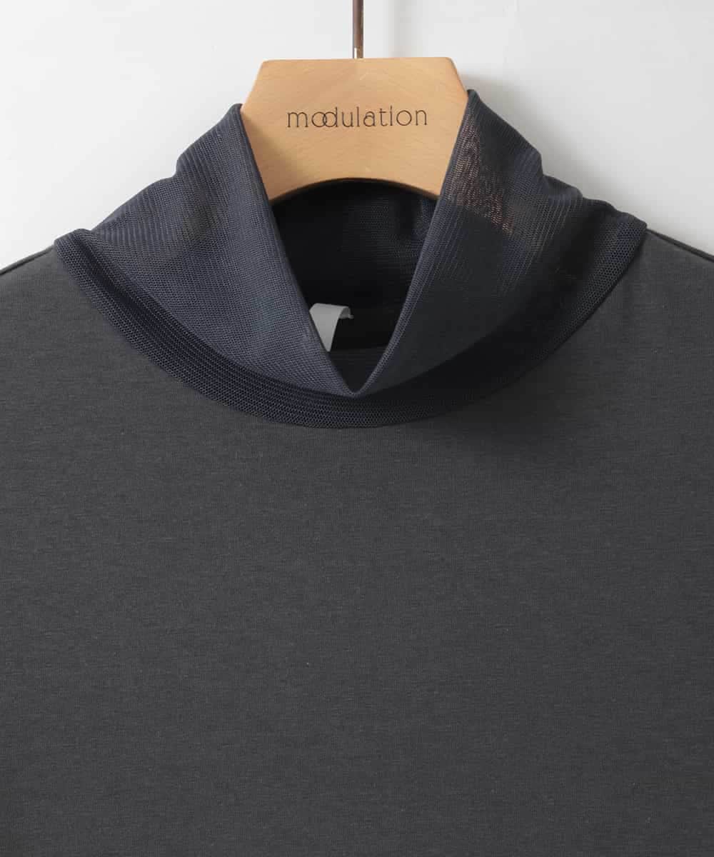 ZMKEE17069 al'aise modulation(アレーズモジュレーション) チュールジョイントインナーカットソー ダークグレー