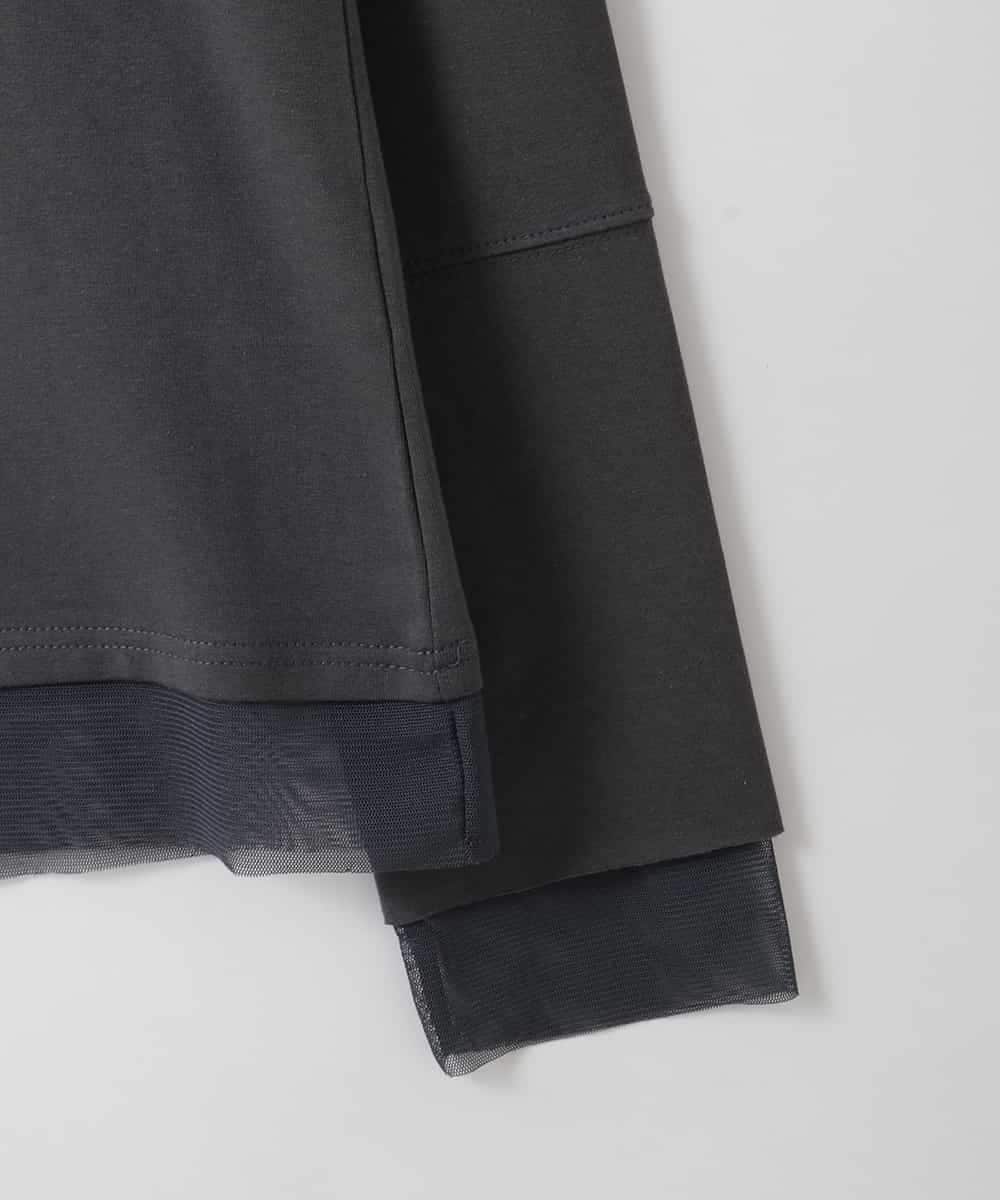 ZMKEE17069 al'aise modulation(アレーズモジュレーション) チュールジョイントインナーカットソー ダークグレー