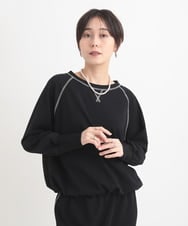 ZMKGB13080 al'aise modulation(アレーズモジュレーション) 【セットアップ対応】デザインステッチカットソー ダークネイビー