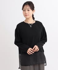ZMKGB14080 al'aise modulation(アレーズモジュレーション) 【洗える】ジョイントシアーヘムデザインプルオーバー ダークグレー