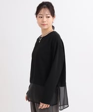 ZMKGB14080 al'aise modulation(アレーズモジュレーション) 【洗える】ジョイントシアーヘムデザインプルオーバー ダークグレー