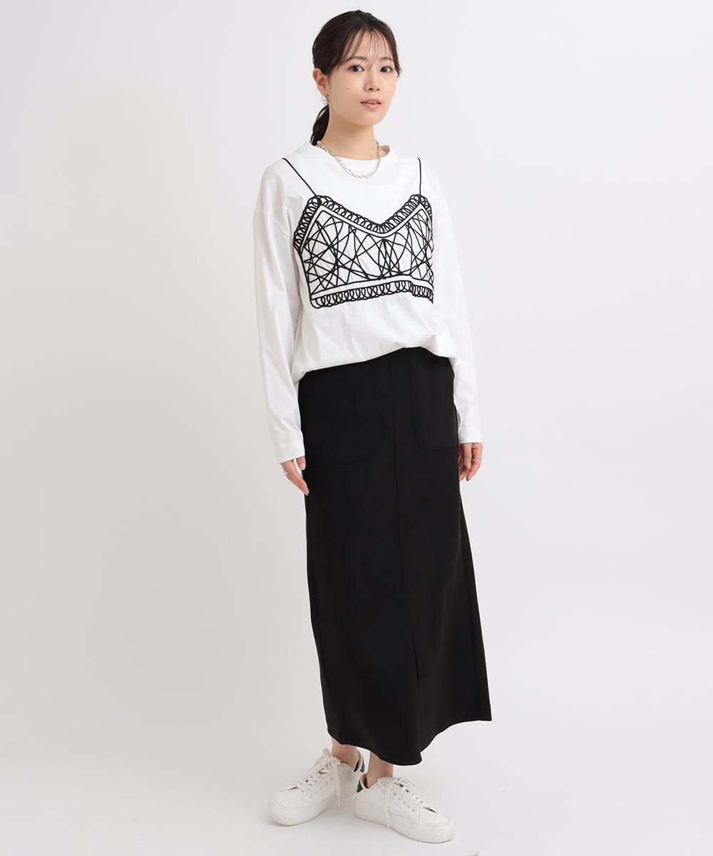ビスチェ風刺繍カットソー(カットソー・Tシャツ) | al'aise