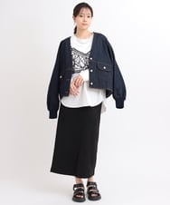 ZMKGB18100 al'aise modulation(アレーズモジュレーション) ビスチェ風刺繍カットソー ホワイト