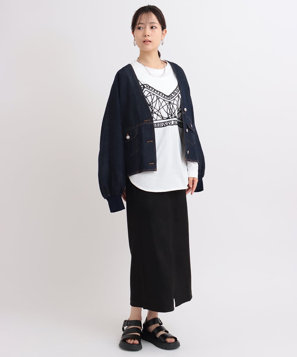 ビスチェ風刺繍カットソー(カットソー・Tシャツ) | al'aise
