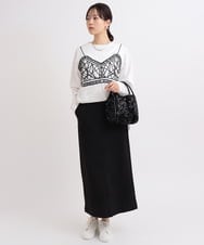 ZMKGB18100 al'aise modulation(アレーズモジュレーション) ビスチェ風刺繍カットソー ホワイト