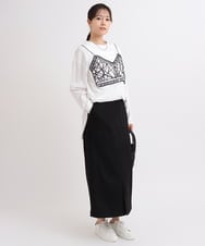 ZMKGB18100 al'aise modulation(アレーズモジュレーション) ビスチェ風刺繍カットソー ホワイト
