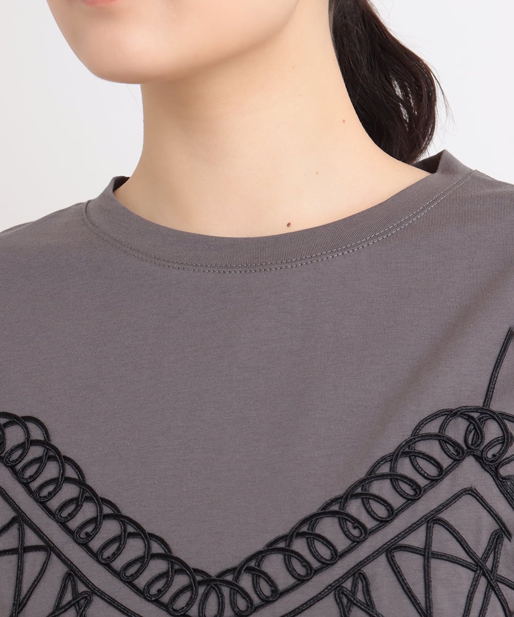 ビスチェ風刺繍カットソー(カットソー・Tシャツ) | al'aise