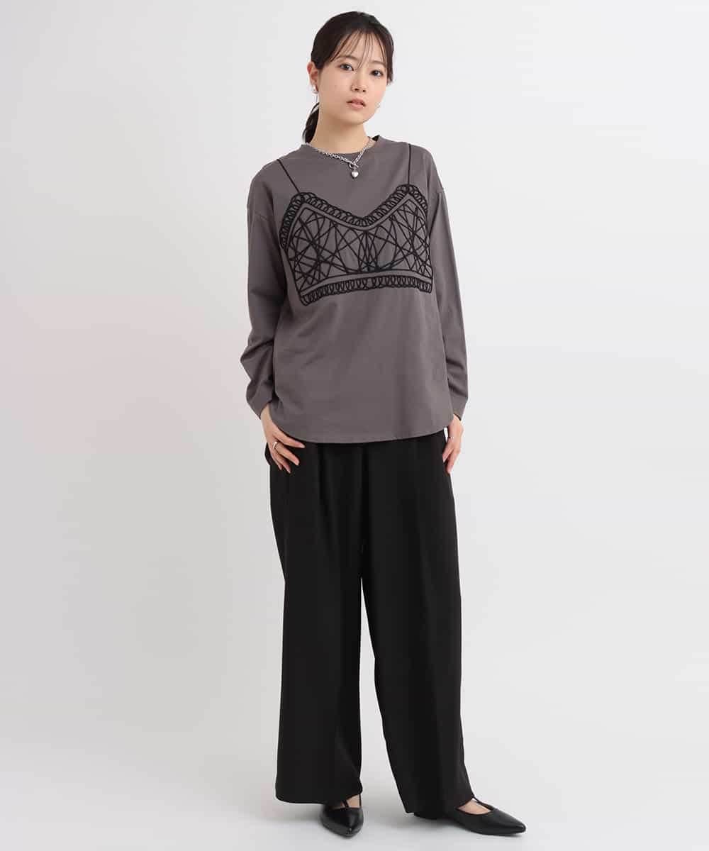 ビスチェ風刺繍カットソー(カットソー・Tシャツ) | al'aise