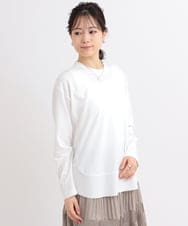 ZMKGB19069 al'aise modulation(アレーズモジュレーション) ラウンドヘムジャージーカットソー アイボリー