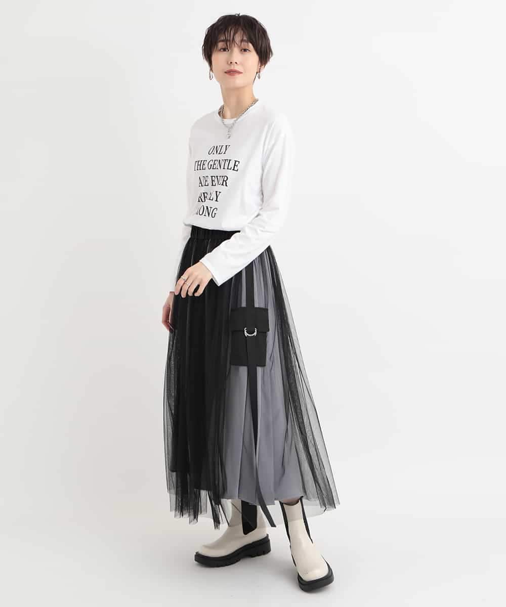 ZMKGB20080 al'aise modulation(アレーズモジュレーション) ロゴプリントロングTシャツ ホワイト