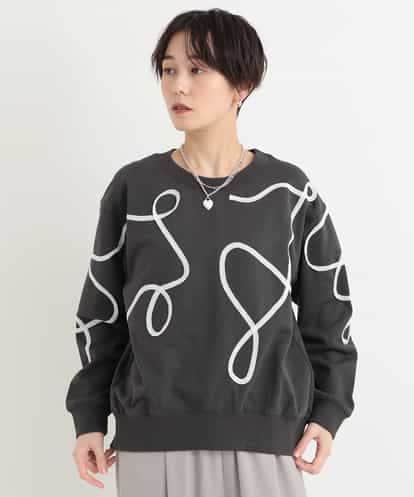 ZMKGB24120 al'aise modulation コード刺繍スウェットプルオーバー