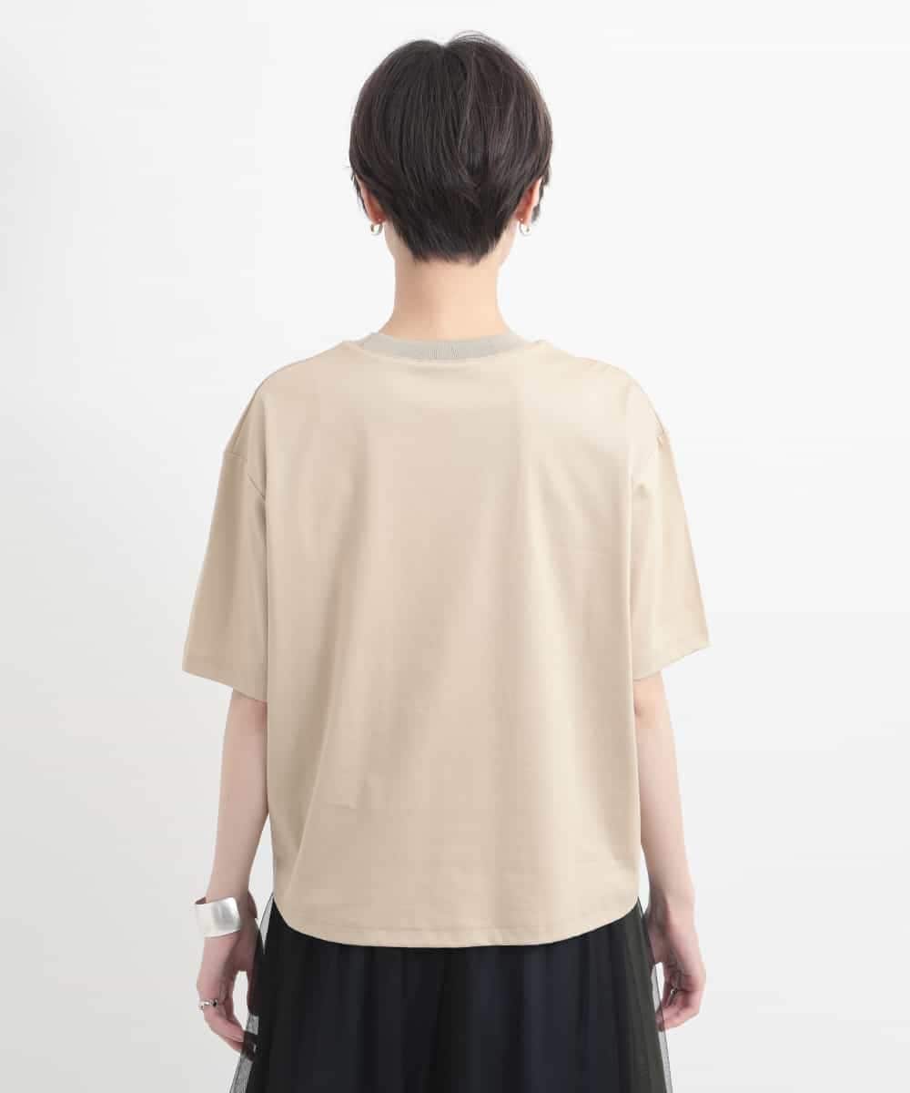 ZMKGB26119 al'aise modulation(アレーズモジュレーション) 【洗える】配色リブジップデザインTシャツ ベージュ