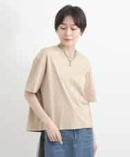 ZMKGB26119 al'aise modulation(アレーズモジュレーション) 【洗える】配色リブジップデザインTシャツ ベージュ