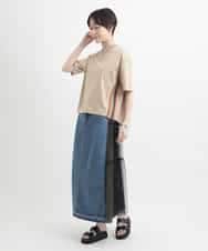 ZMKGB26119 al'aise modulation(アレーズモジュレーション) 【洗える】配色リブジップデザインTシャツ ベージュ