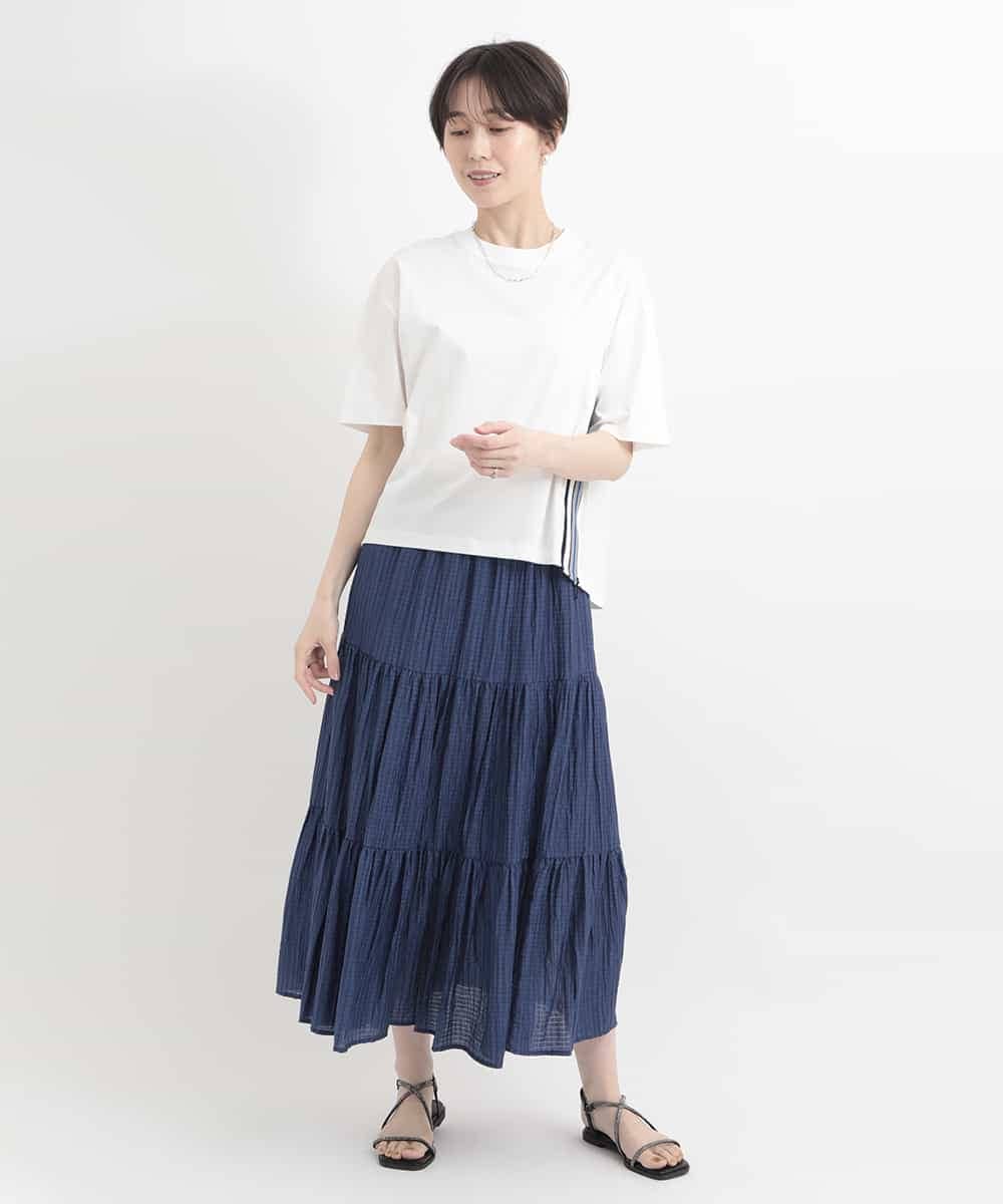 ZMKGB26119 al'aise modulation(アレーズモジュレーション) 【洗える】配色リブジップデザインTシャツ ホワイト