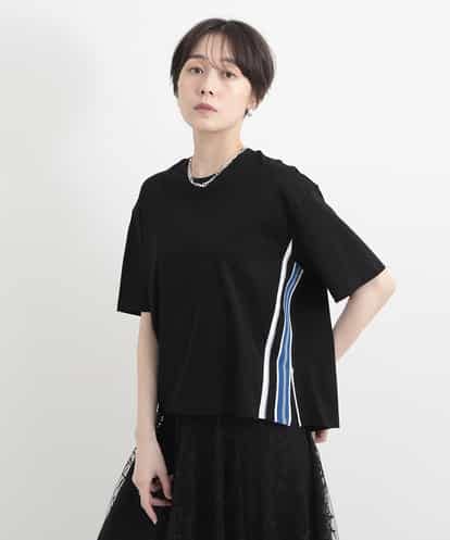 al’aise modulation(アレーズモジュレーション) 【洗える】配色リブジップデザインTシャツ ブラック/黒 38