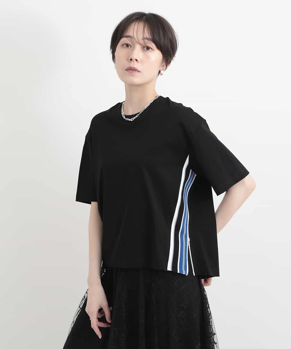 ZMKGB26119 al'aise modulation 【洗える】配色リブジップデザインTシャツ