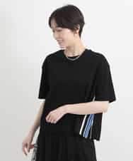 ZMKGB26119 al'aise modulation(アレーズモジュレーション) 【洗える】配色リブジップデザインTシャツ ブラック