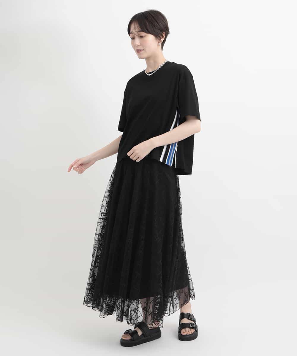 ZMKGB26119 al'aise modulation(アレーズモジュレーション) 【洗える】配色リブジップデザインTシャツ ブラック
