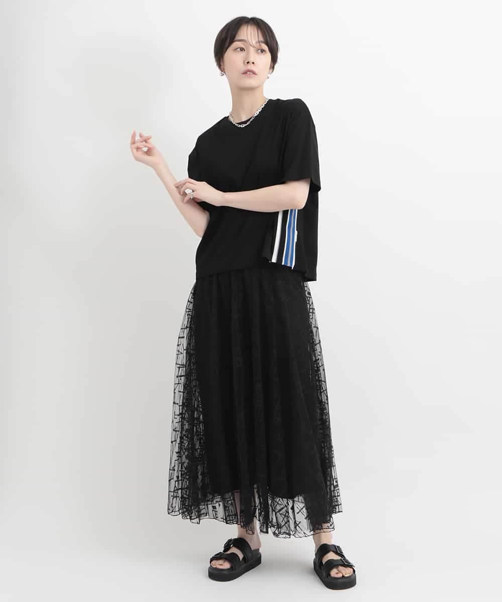 ZMKGB26119 al'aise modulation(アレーズモジュレーション) 【洗える】配色リブジップデザインTシャツ ブラック