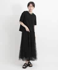 ZMKGB26119 al'aise modulation(アレーズモジュレーション) 【洗える】配色リブジップデザインTシャツ ブラック