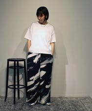 ZMKGB30099 al'aise modulation(アレーズモジュレーション) 【洗える】パイピングアクセントロゴTシャツ ホワイト