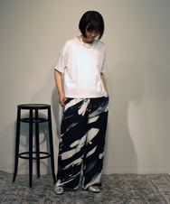 ZMKGB30099 al'aise modulation(アレーズモジュレーション) 【洗える】パイピングアクセントロゴTシャツ ホワイト
