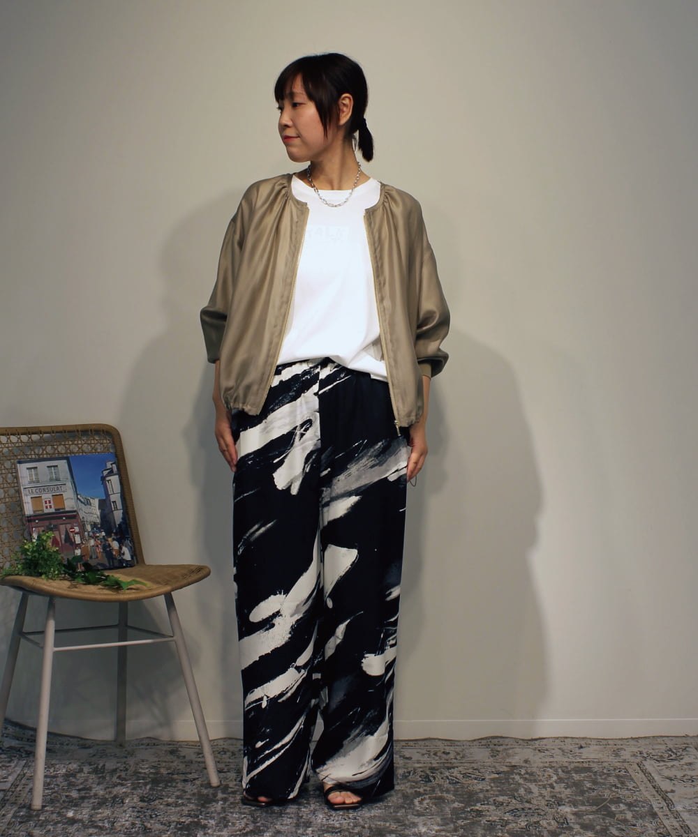 ZMKGB30099 al'aise modulation(アレーズモジュレーション) 【洗える】パイピングアクセントロゴTシャツ ホワイト