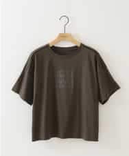 ZMKGB30099 al'aise modulation(アレーズモジュレーション) 【洗える】パイピングアクセントロゴTシャツ ブラウン