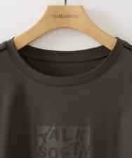 ZMKGB30099 al'aise modulation(アレーズモジュレーション) 【洗える】パイピングアクセントロゴTシャツ ブラウン