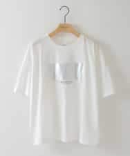 ZMKGB32054 al'aise modulation(アレーズモジュレーション) 【洗える/接触冷感】メタリックプリントTシャツ ホワイト