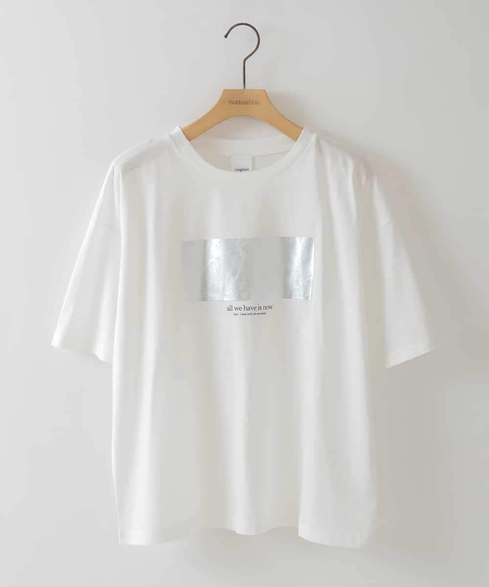 ZMKGB32054 al'aise modulation 【洗える/接触冷感】メタリックプリントTシャツ