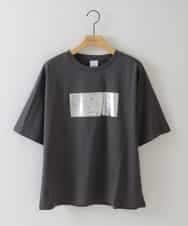 ZMKGB32054 al'aise modulation(アレーズモジュレーション) 【洗える/接触冷感】メタリックプリントTシャツ ダークグレー