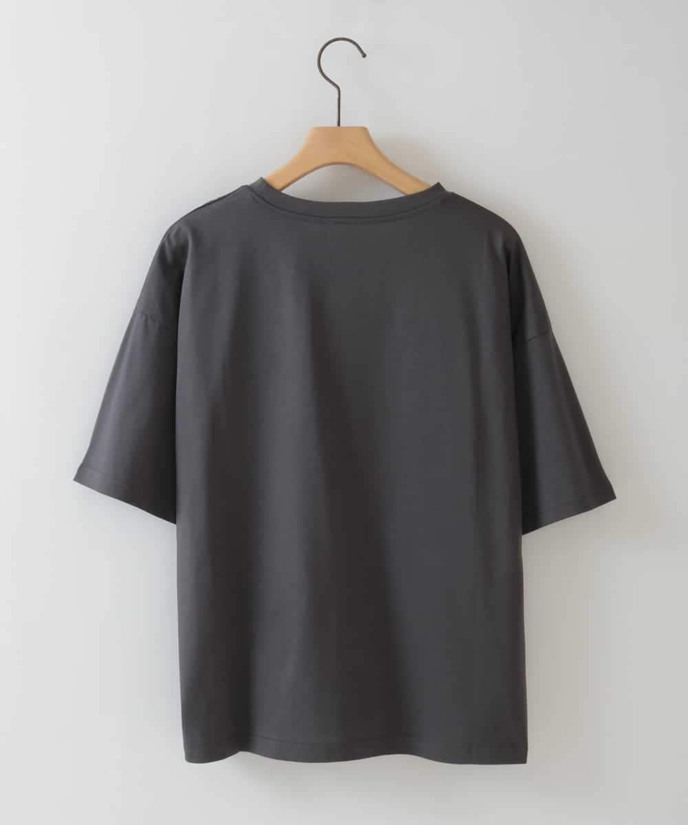 ZMKGB32054 al'aise modulation(アレーズモジュレーション) 【洗える/接触冷感】メタリックプリントTシャツ ダークグレー