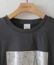 ZMKGB32054 al'aise modulation(アレーズモジュレーション) 【洗える/接触冷感】メタリックプリントTシャツ ダークグレー