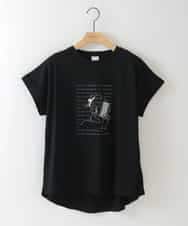 ZMKGB33054 al'aise modulation(アレーズモジュレーション) 【洗える/接触冷感】イラストロゴプリントTシャツ ブラック