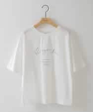 ZMKGB34054 al'aise modulation(アレーズモジュレーション) 【洗える/接触冷感】スクリプトロゴプリントTシャツ ホワイト