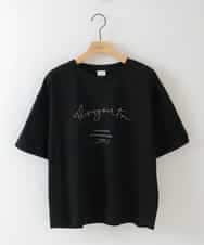 ZMKGB34054 al'aise modulation(アレーズモジュレーション) 【洗える/接触冷感】スクリプトロゴプリントTシャツ ブラック