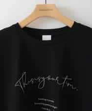 ZMKGB34054 al'aise modulation(アレーズモジュレーション) 【洗える/接触冷感】スクリプトロゴプリントTシャツ ブラック