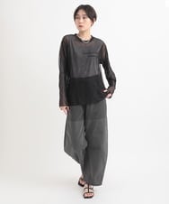 ZMKGB36059 al'aise modulation(アレーズモジュレーション) ロゴ刺繍アクセントシアーカットソー ブラック