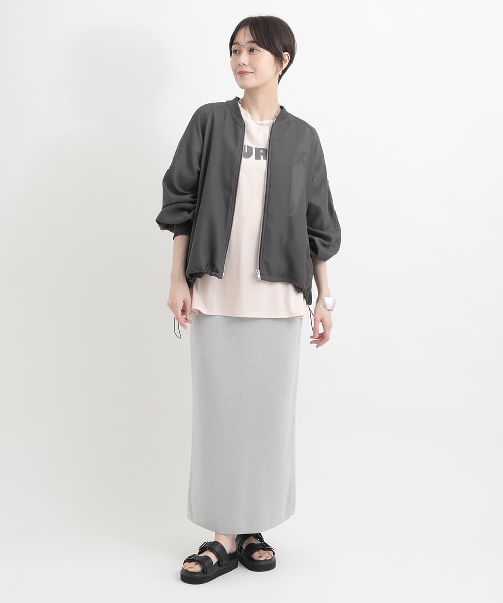 ZMKGB47100 al'aise modulation(アレーズモジュレーション) オーバーサイズロゴプリントTシャツ ライトピンク