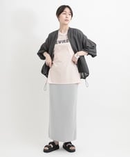 ZMKGB47100 al'aise modulation(アレーズモジュレーション) オーバーサイズロゴプリントTシャツ ライトピンク